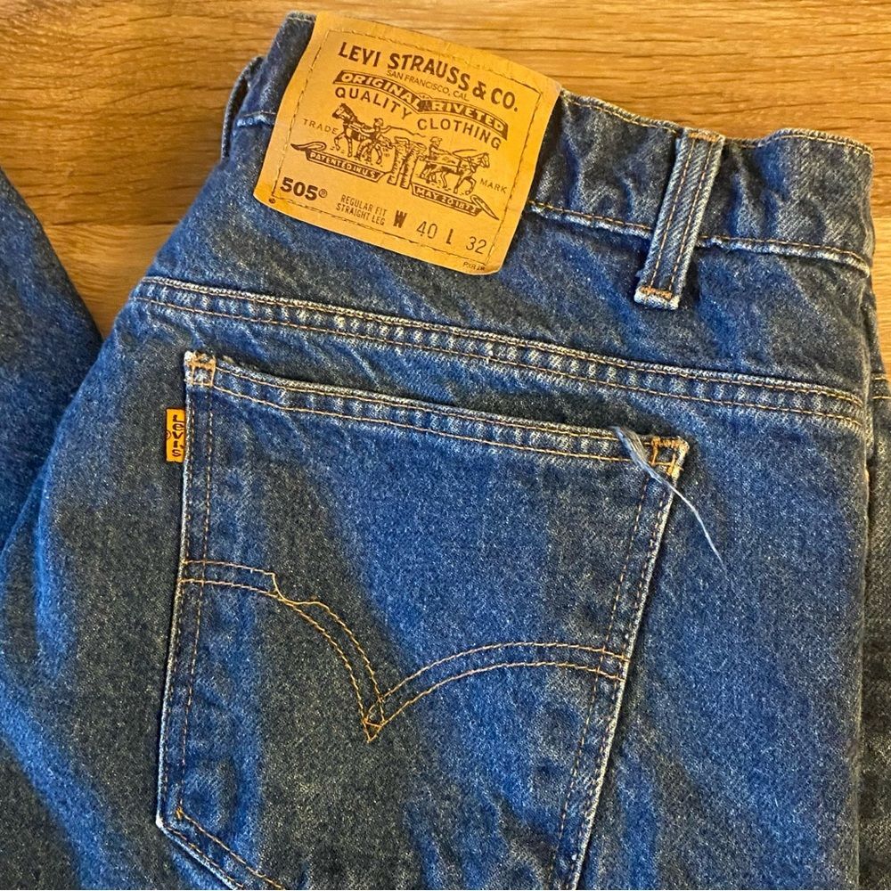 VTG 1996 Levi’s 505 Straight Leg Jeans Dark Wash 40x32